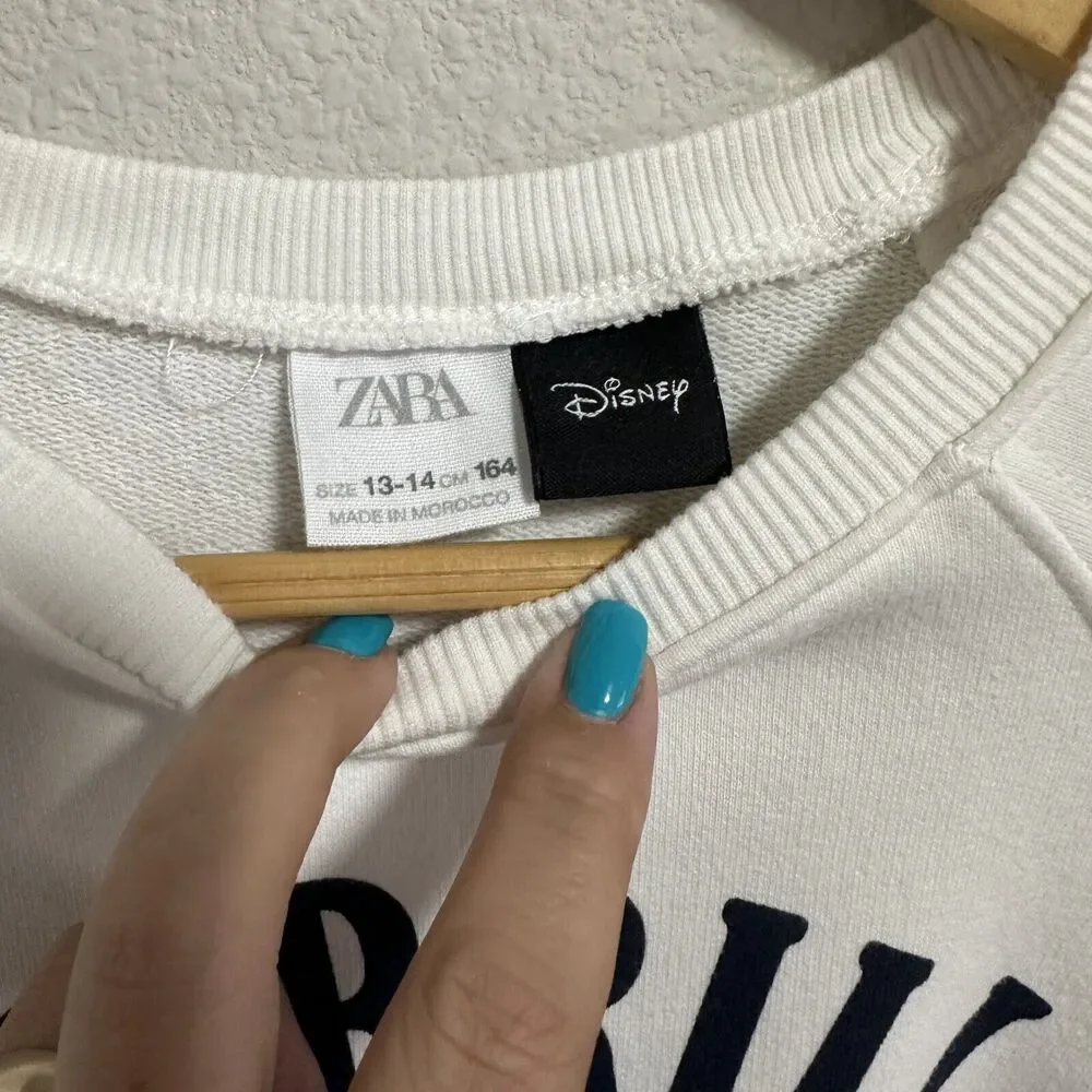 Zara Disney Collab Teens Women Sweater Pullover Minnie Oversize Relaxed Sz 13/14